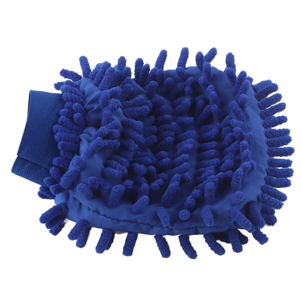 Bilvaskehandske Chenille Fleece Rengøringsklud Blød Dobbeltsidet Universal Ridsefast Blå