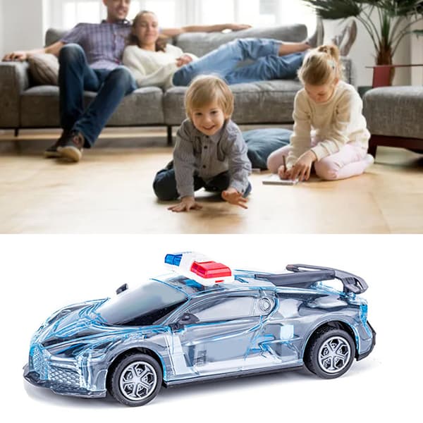 Elektrisk Biltävlingsmodell Leksak Simulering Tröghet Multifunktionell Ljus Musik Biltävlingsmodell för Barn Svart