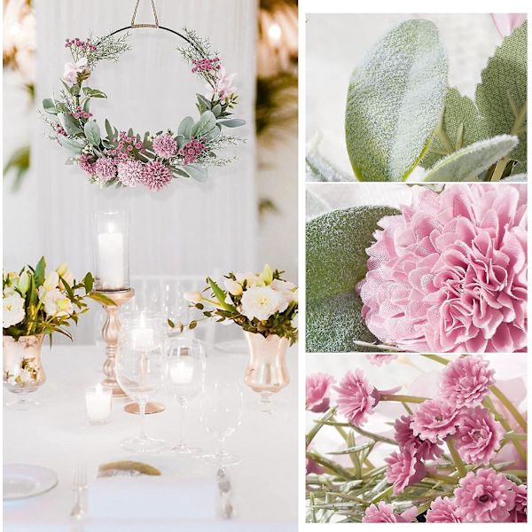 Kunstig blomsterkrans for bryllup, fest, hjemmeinnredning