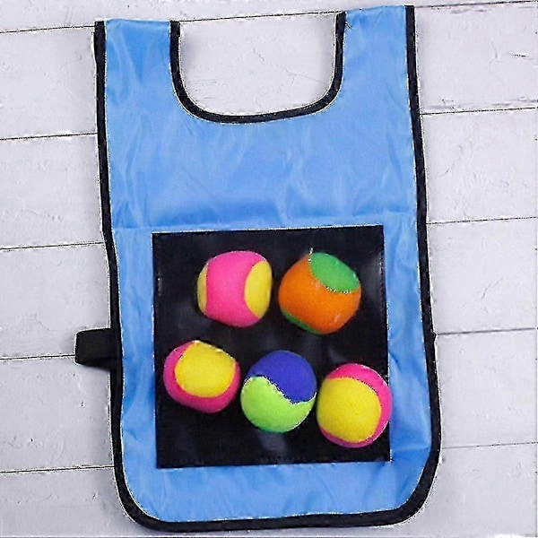 Dodgeball Klibbväst Utomhus Kastspel Med 5 Bollar För Barn Utomhusaktivitet Spel Blå