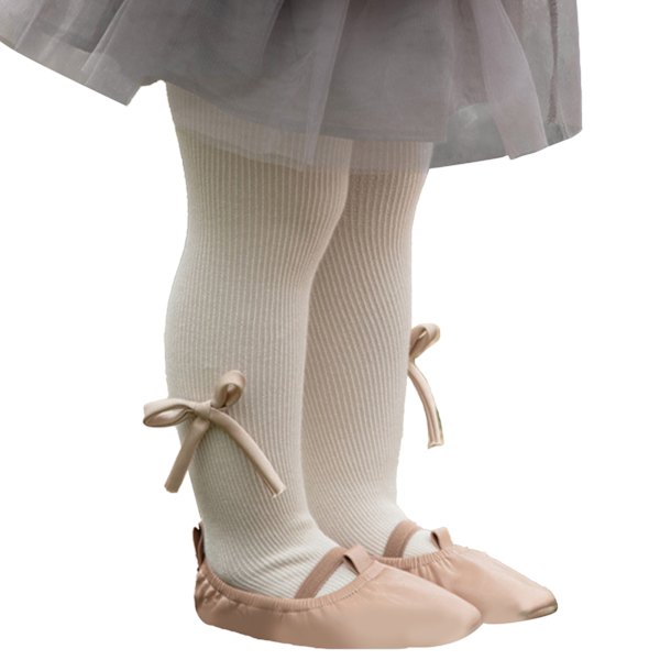 Barn Bow Leggings Kammad Bomull Fashionabla Söt Flicka Bow Footed Strumpor Beige XL Lämplig För 6‑8 År Gammal