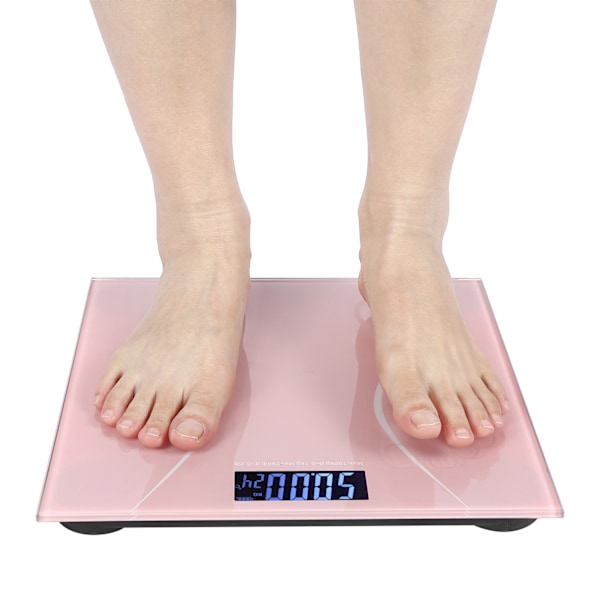 180 kg 400 lb digital badevægt elektronisk LCD baggrundsbelyst display ultratynd automatisk tænding (pink)
