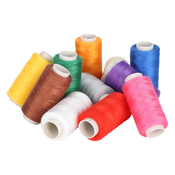12 st sytråd set färgglada polyester broderiverktyg handgjorda DIY sticktillbehör