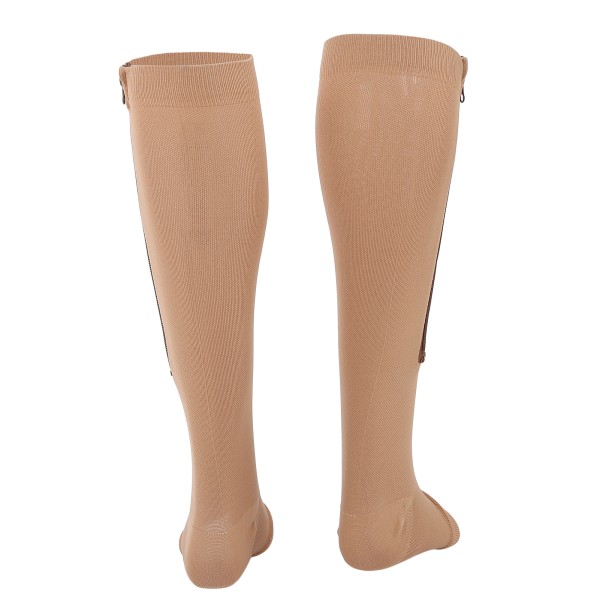Elastic Sports Open Toe Compression Strumpor Dragkedja Anti-Slip Fotskyddsärmar (XXL)