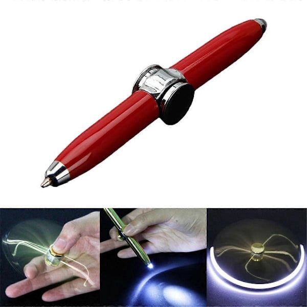Snurrpenna med LED-ljus, skrivverktyg, för att skriva i mörkret B