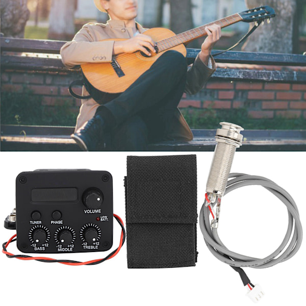 Gitarforforsterker 3-segmenters pickup equalizer LCD-skjerm musikkinstrument tilbehør