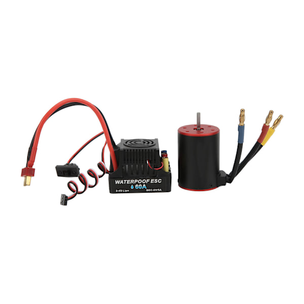 RC 3650 2300KV Vattentät Borstlös Motor Set med Vattentät 60A ESC för 1/10 RC Bil Uppgraderingsdelar
