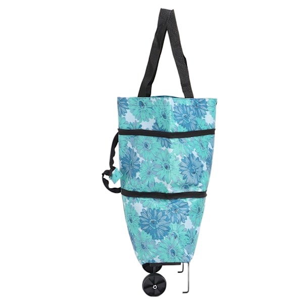 Sammenklappelig Trolley Taske Foldbar Indkøbspose Lærred Multifunktionel Indkøbspose med Hjul til Ældre Type2