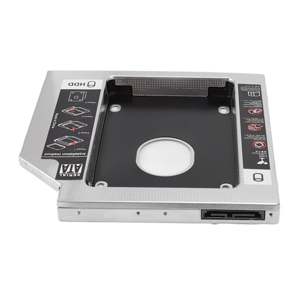 SATA til SATA 2. HDD SSD-kabinett 2-kanals beskyttelse Harddisk Caddy Case Tray for 12,7 mm CD DVD ROM optisk stasjonsspor