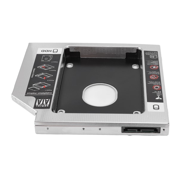 SATA till SATA 2:a HDD SSD-hölje 2-kanals skydd Hårddisk Caddy Case Fack för 12,7 mm CD DVD ROM optisk enhet Slot
