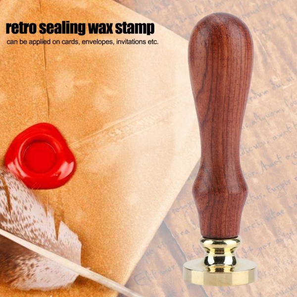 1 stk retro træforseglingsvoksstave Klassisk seglstempel til bryllupsinvitationskort(012)