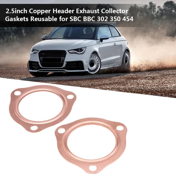 2st 2,5 tum Koppar Header Avgasgrenrör Packningar Återanvändbara för SBC BBC 302 350 454