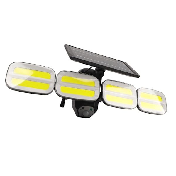 Solcellslampor utomhus solcellslampor rörelsesensorlampor 4 huvuden 800lm 6500K 360 graders vidvinkelbelysning IP65 vattentät 200LED