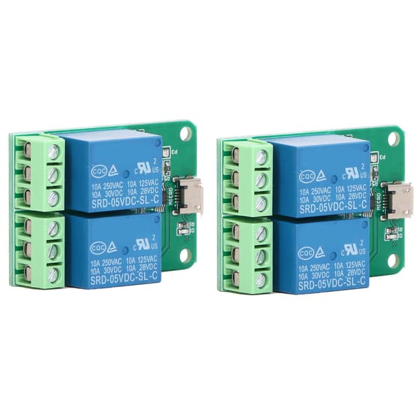 2 stk. relæmodul 2 kanaler 5V Plug and Play USB PC intelligent kontrol elektrisk relæ
