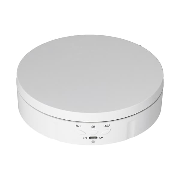 145mm 360° Roterande Automatisk Displayställ 3 Hastighetskontroll USB-driven Smyckeskarusell för Utställning Vit