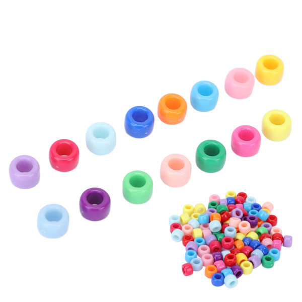 100 stk skjeggperler Enkel design Perfekt størrelse glanset tekstur Slitesterk lette hårperler for DIY-prosjekt