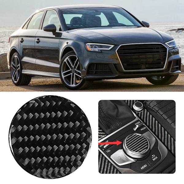 Dekorativt klistremerke for multimediaknapp i karbonfiber til Audi A3 A4 8V 14-19