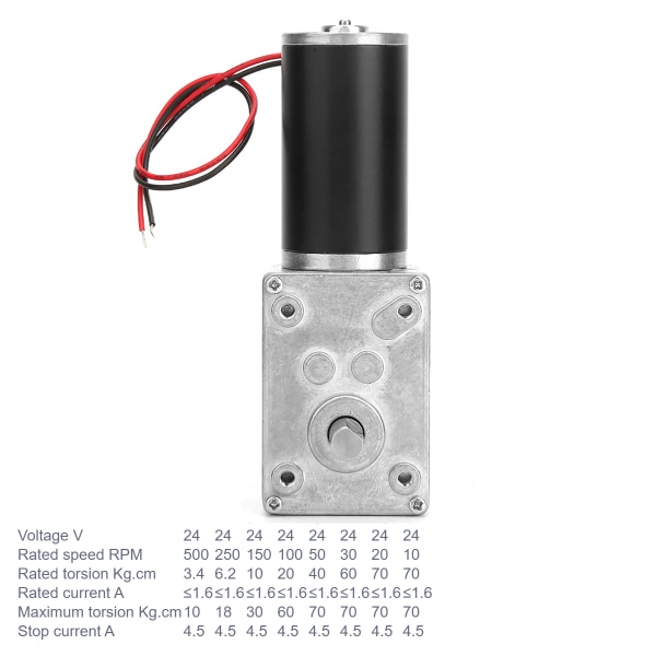 Reduksjon elektrisk girkassemotor reversibel snekkegirreduksjonsmotor 8mm aksel - 1 stk 10RPM 10RPM