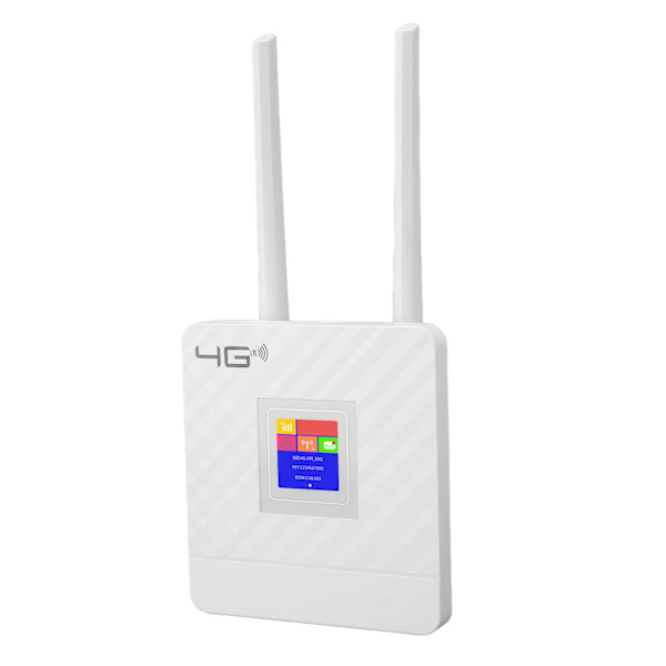 4G LTE trådløs router Cat4 300 Mbps trådløs mobil WiFi hotspot router med SIM-kortslot og 2 antenner 100‑240V EU-stik