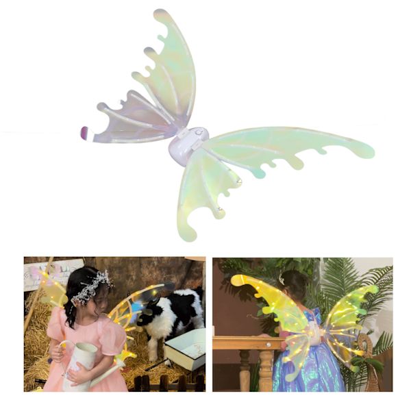 Wings Toy Elektrisk Glänsande Färgglada Fairy Toys LED-lampor Färgglada justerbara vingar