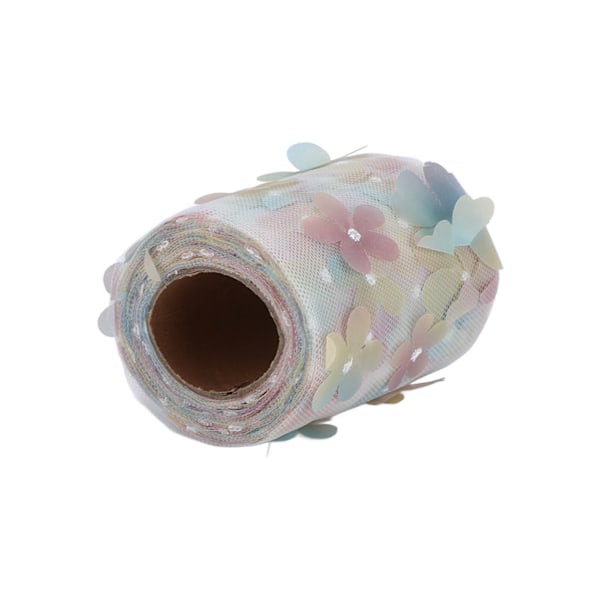 Tulle rulle färgglad gradient blomma rosett nät tyg rulle DIY material bandning gul