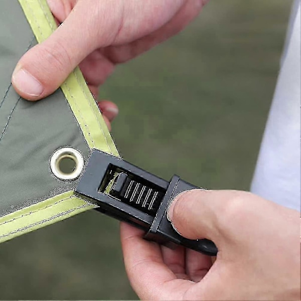 20 stk Utendørs Telt Kalesje Klips Markise Vindtett Fikseringsspenne Markise Kalesje Klemme Nød Telt Snap For Utendørs Camping Jordbruk Hage Svart