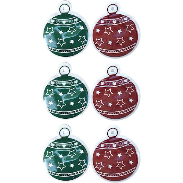 Förpackning med 6 julkassar, julklappar, presentpåsar, släktträffstillbehör (Klocka, Röd)