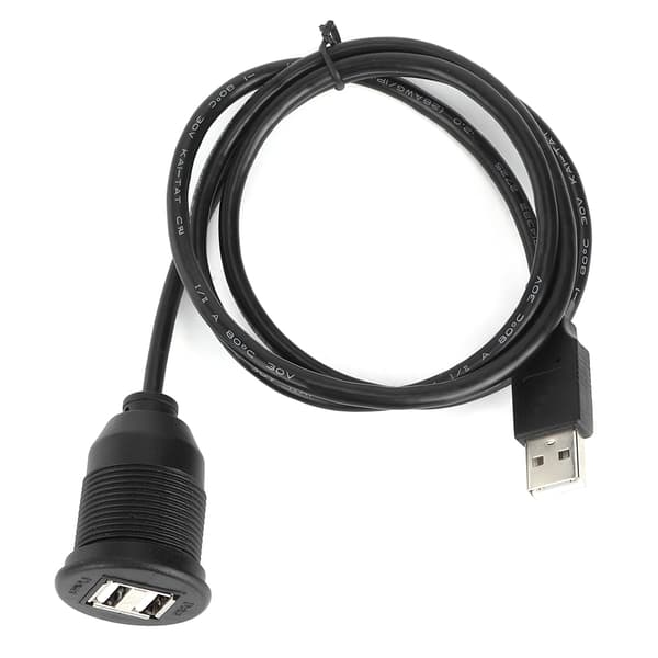 USB2.0 1 han til 2 hun datakabel vandtæt instrumentbrætadapterlinje til bilmotorcykel