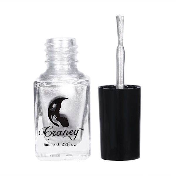 Fashion Metallic Mirror Silver Effect 6ml Nagellack Metall Glänzend Maniküre Nagelkunst Werkzeug #1