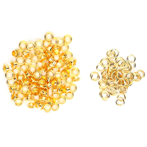 200 stk. 6 mm skoøje hule nitte DIY håndlavet messing guld lædertilbehør