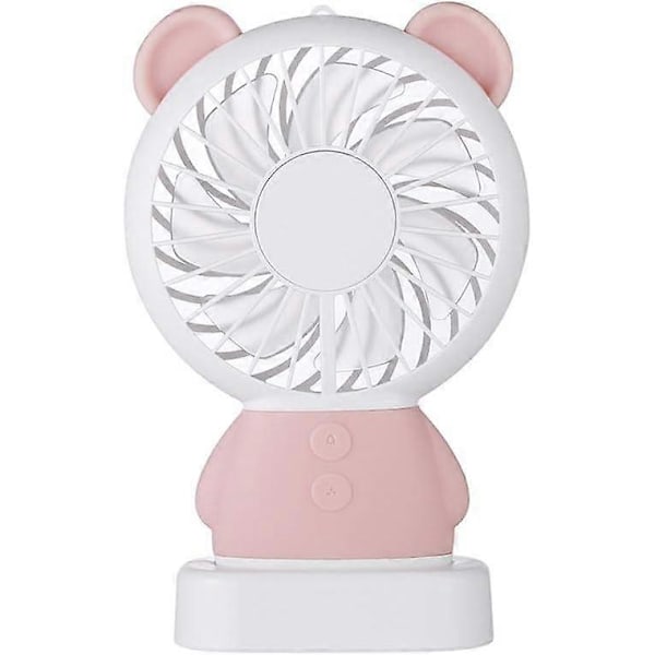 Hiljainen Kannettava USB Sähkötuuletin Mini USB Jäähdytystuuletin LED Yövalolla 16*8.6*2.6cm Pinkki