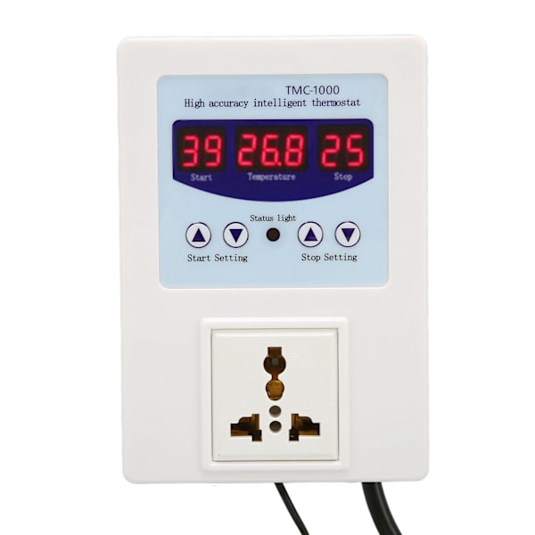 Digital LED temperaturregulator Vandtæt Plug and Play Opvarmning Køling Termostat til Opdræt Akvarier 110‑240V AU Stik