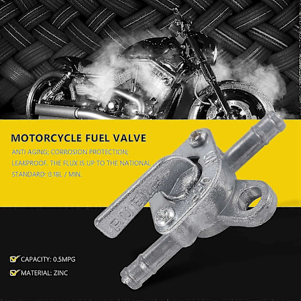 Benzinhane universal 6mm kompatibel med knallert, scooter, motorcykel og quad med lukkefunktion