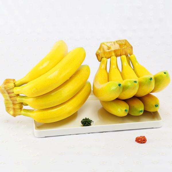 Artificiell Banana 7 Heads Banana Model High Simulation Fake Fruit Banana Model Photo Prop för Home Party