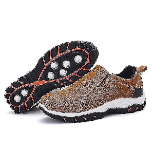 Andningsbara slip-on utomhussportskor för stora män, höstkollektion48 brun