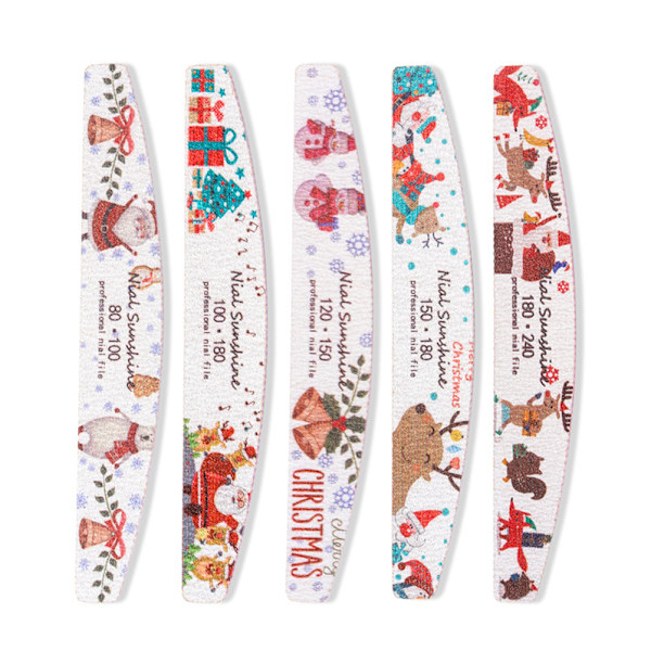 5 st jul nagelfil Nail art Multi Grit Nagelbuffert Block Manikyr Filer Gellack Remover Nagelvårdsverktyg