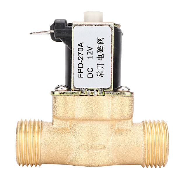 G1/2" Normalt åben messing magnetventil elektromagnetisk ventil vandindløbskontakt (DC12V)