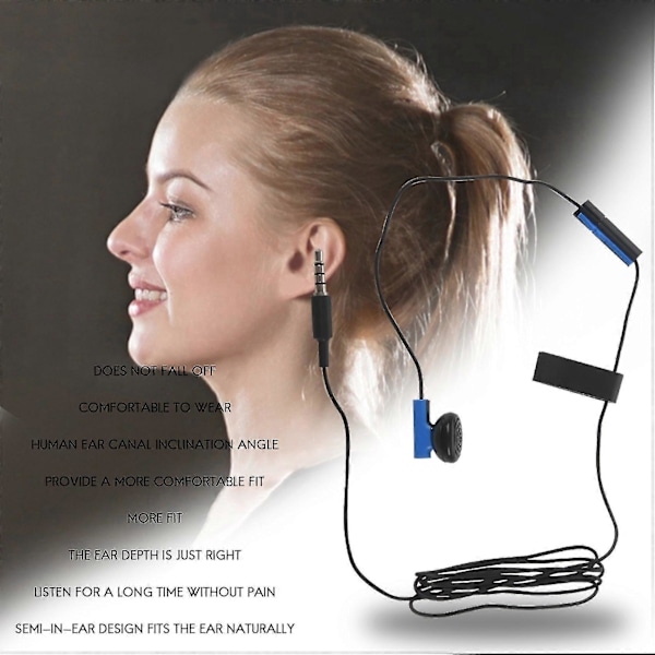 PS4 Kontroller Headset Ørepropp Mikrofon Ørestykke for Hodetelefoner