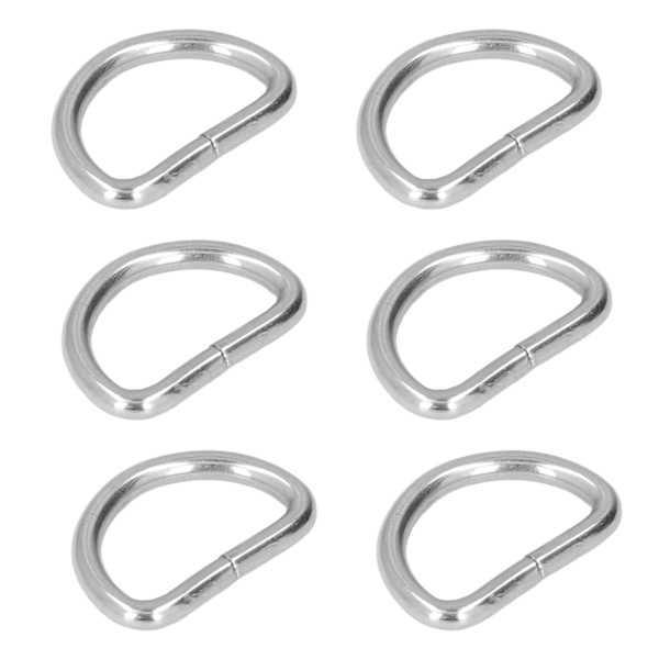 100 stk. D-ringe, robuste, holdbare, blanke, bred anvendelse, farveægte, nem montering, metal D-ringe sølv