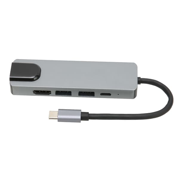 USB C-hub 5-i-1 USB3.0 87W PD hurtiglading Gigabit Ethernet USB C til High Definition Multimedia Interface USB C-adapter