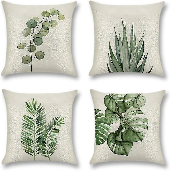 Set med 4 sällsynta pärlor 45x45 cm kuddfodral i bomull med dragkedja - vanlig design LZ-6