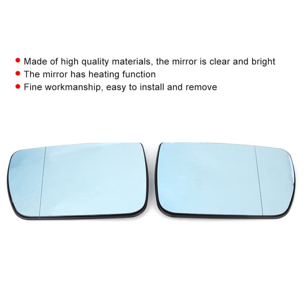 2 st. backspegelglas blå med värmefunktion biltillbehör passar för X5-serien E53 (vänster + höger)