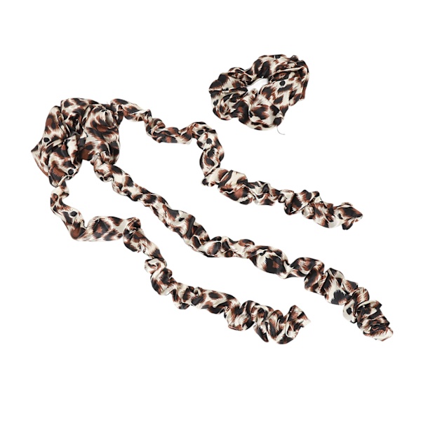 Varmefri hårkrøllemaskine med scrunchie Varmefri krøllestang pandebånd Sovende hårruller Stylingværktøj Leopardprint