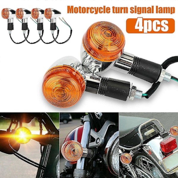 4st Motorcykel Blinkers Gula Lampor LED Indikator För