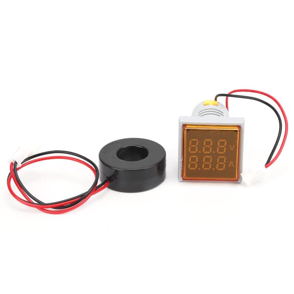 AD16‑22FVA 2 i 1 Voltmeter Amperemeter Spänningsströmsmätare Testare Mätindikator Gul