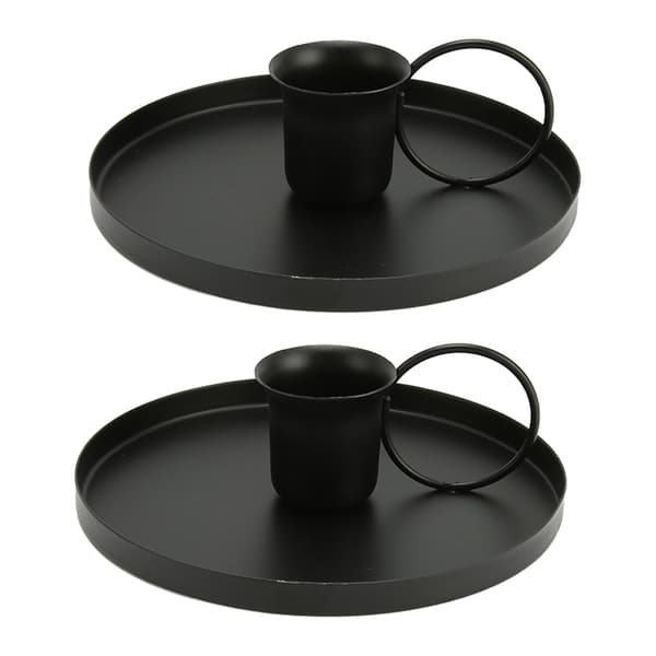Elegant Retro Ljusstake i Järn för Meditation - Set om 2
