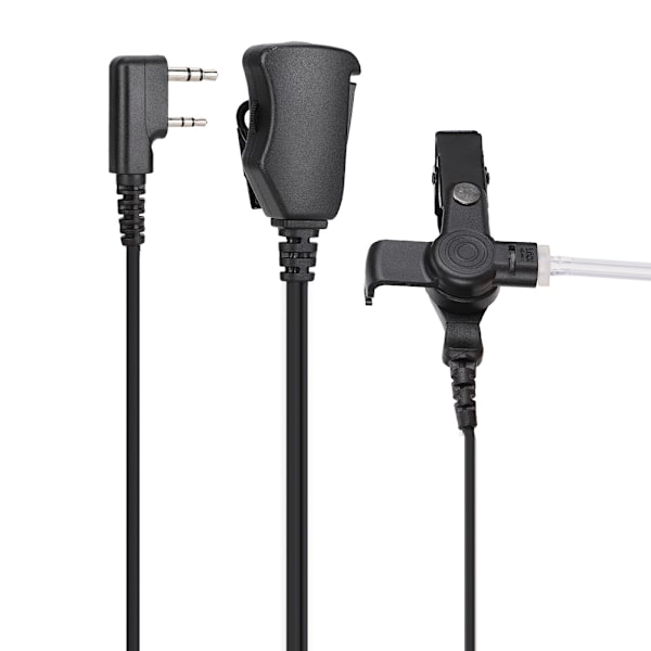 2-stifts K-huvud Walkie Talkie-hörlur med mikrofon Luftledning Volymjustering