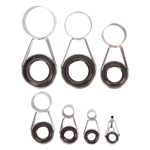 7 PCS fiskestangspiss guide reparasjonssett Universal keramisk ring rustfritt stål fiskestang guider for fiskestang