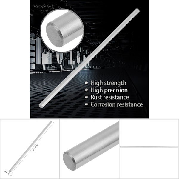 1 stk leje stålcylinderskinne lineær aksel lige rund stang 6 mm diameter (200 mm)