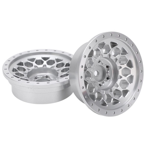 2 st RC-hjulnavsats i professionell aluminiumlegering för Axial SCX6 1/6 RC-bil silver